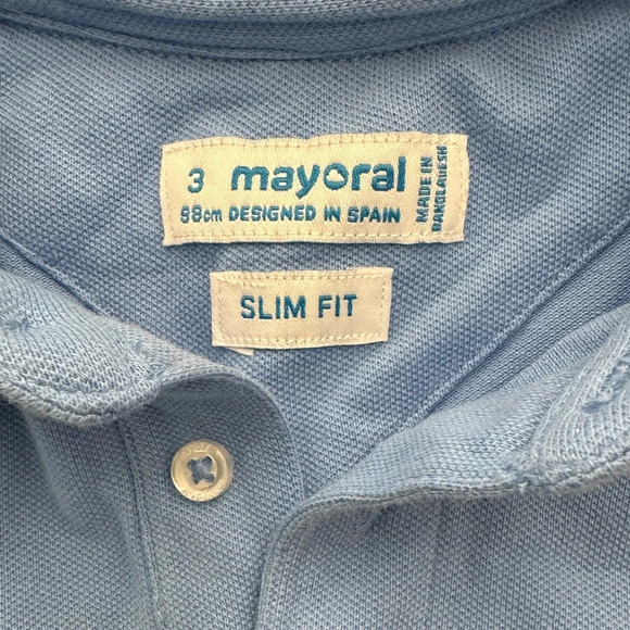 MAYORAL Boys Blue Polo Slim Fit Size 3 Designed In Spain - Picture 3 of 3